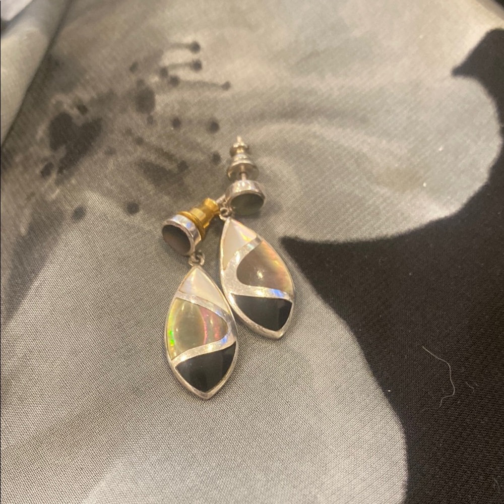 Elegant Black and Silver Earrings